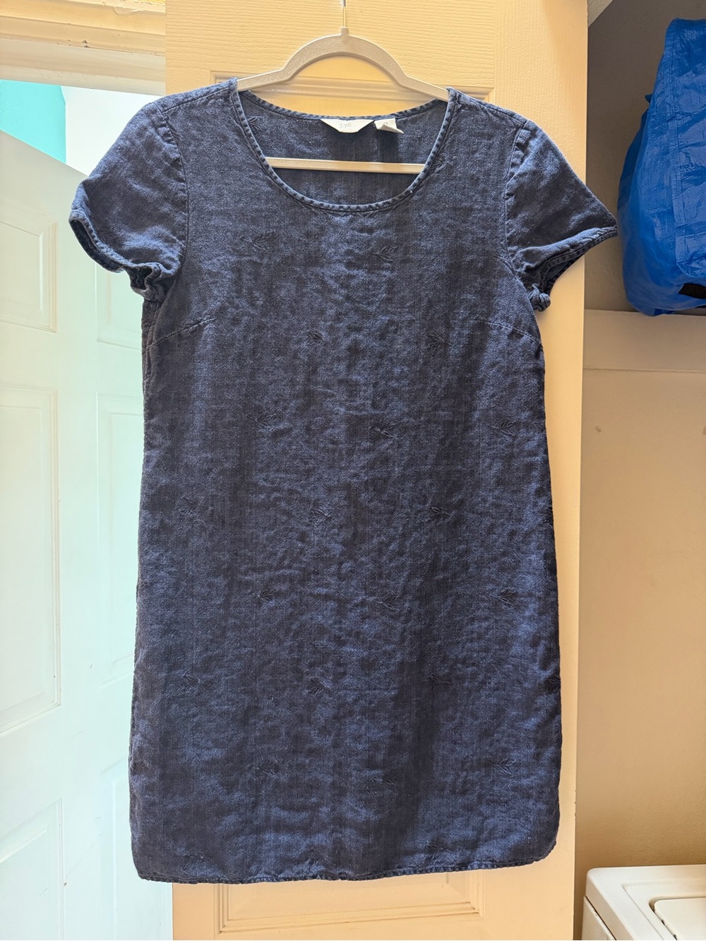 Vintage Denim Linen Shift Dress